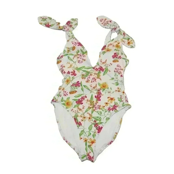 Aqua Womens One Piece Floral Swimsuit Size Small - Picture 2 of 12